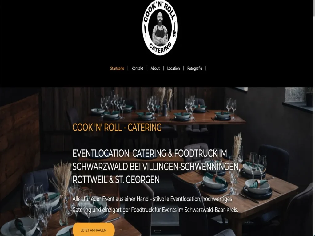 Website für Cook'n Roll Catering