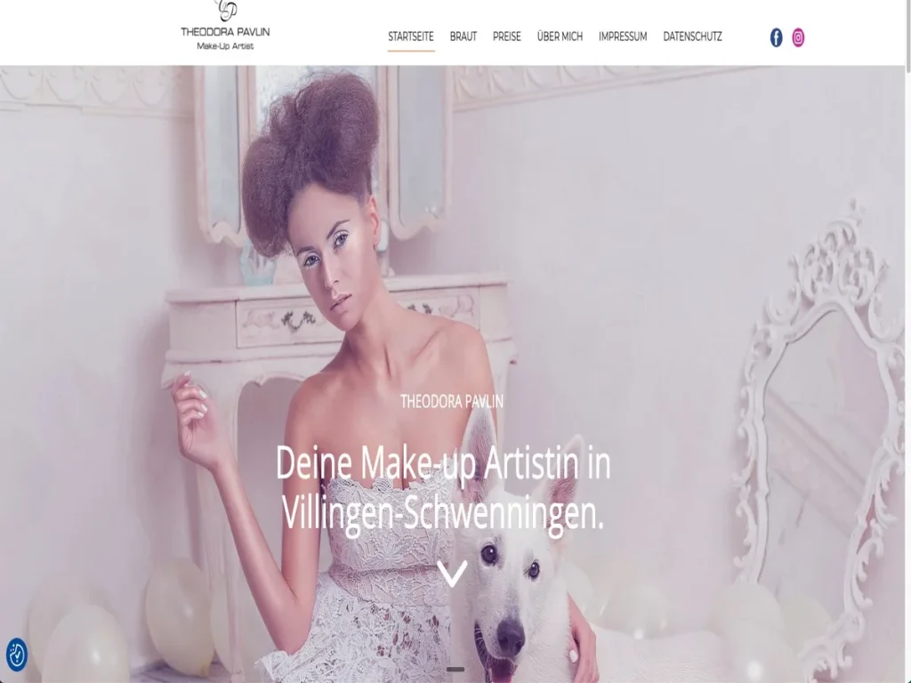 Website für Theodora Pavlin Make-up Artist